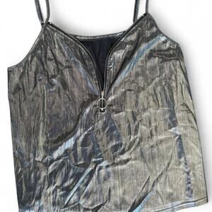 Shein silver metallic cami top